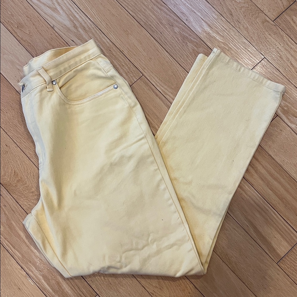 St. John's Bay Stretch Light Yellow Straight Leg Jeans Size 16